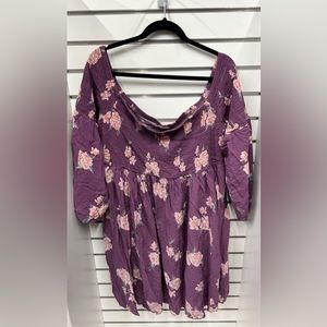 Torrid Size 4 (26w) Mini Challis Off-Shoulder Skater Dress in Pcasrlfelallichln